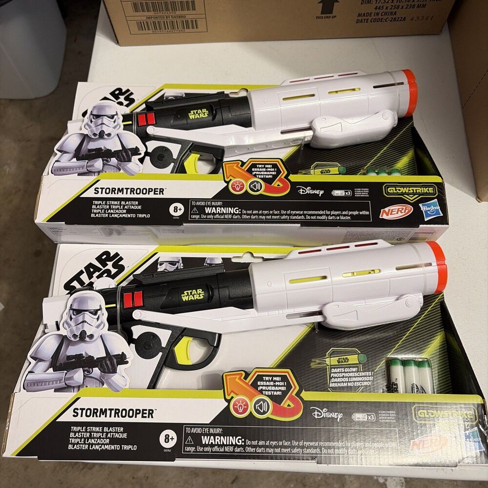 Nerf GlowStrike Star Wars Stormtrooper Triple Strike Blaster New Sealed-set Of 2